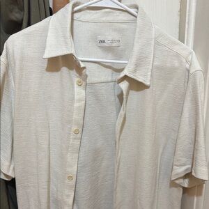 Zara Men's Cream Shirt